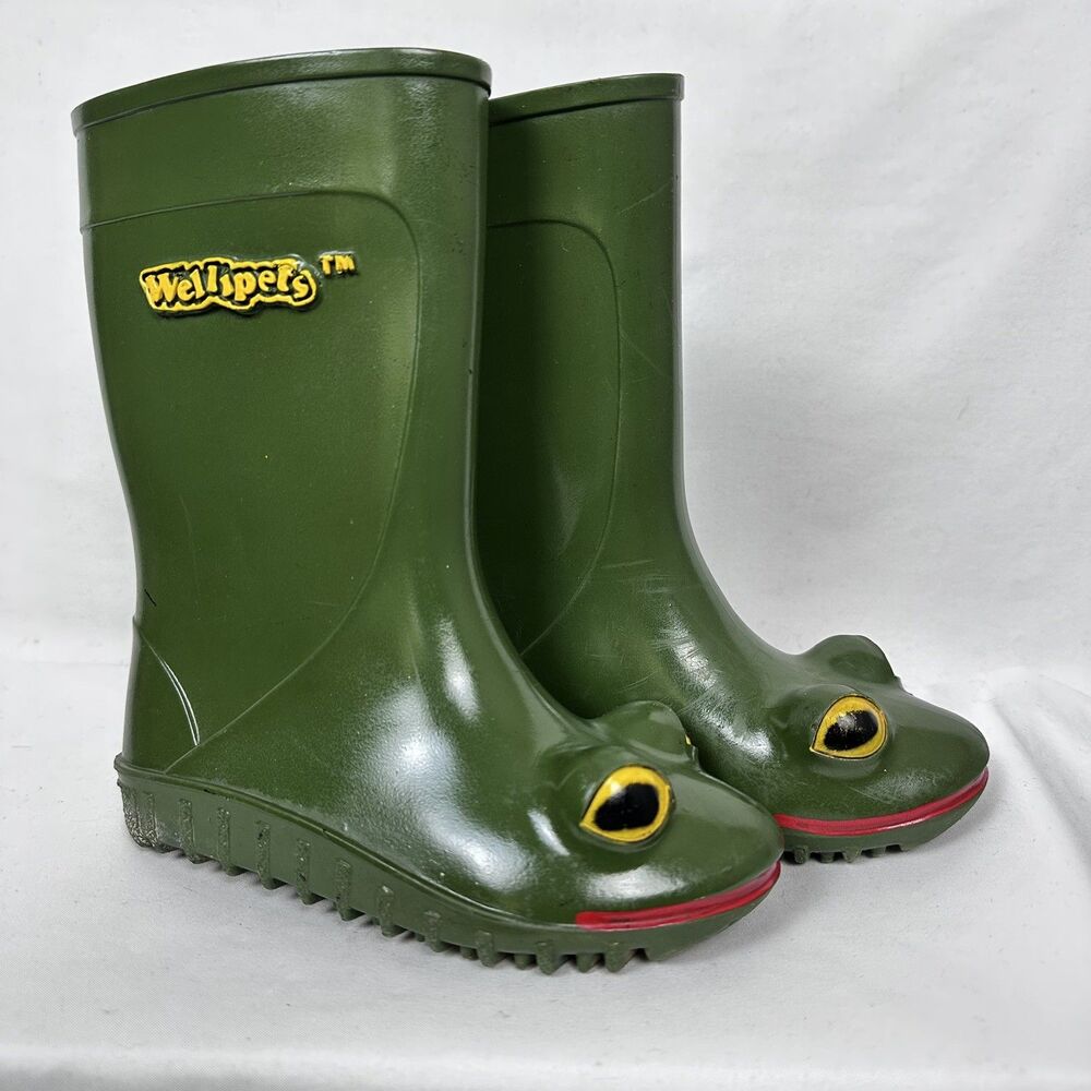 Vintage Kids Wellipets Frog Rain Boots Wellies US 8/UK 7/EU 24 | Princess Di